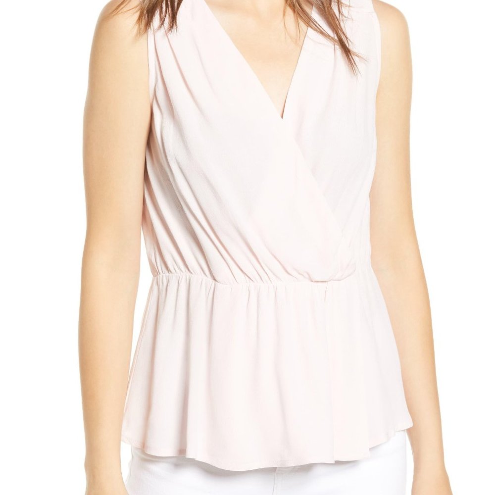 Chelsea28 Pink Sleeveless Peplum Top